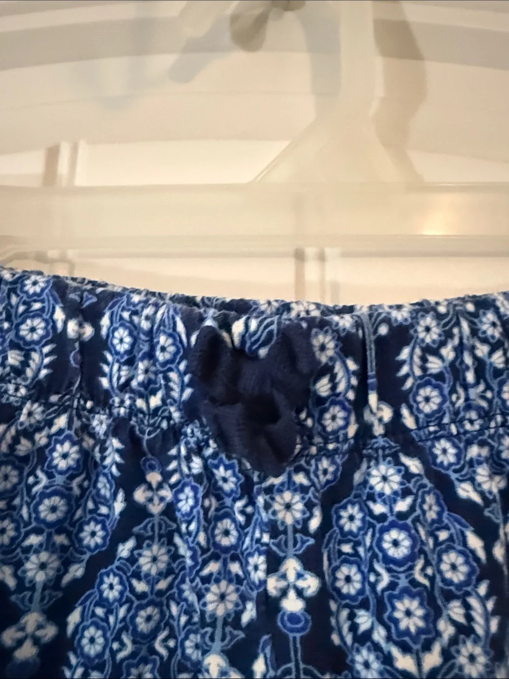 Gently worn Blue and White Lace-Print Shorts (2)